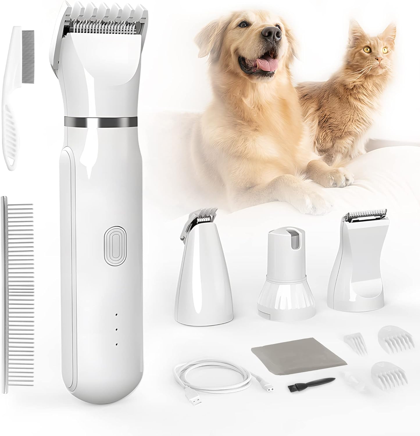 (🔥Last Day Promotion - 49% off) 2025 -Ultimate Pet Grooming Kit 🐶 4-in-1 Electric Clippers with 4 Interchangeable Blades